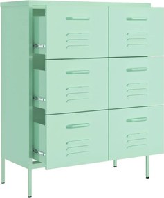 vidaXL Συρταριέρα Χρώμα Μέντα 80 x 35 x 101,5 εκ. από Ατσάλι