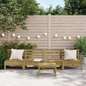 vidaXL Corner Sofa 4 τμχ. Treated Pine Wood Natural Impregnated