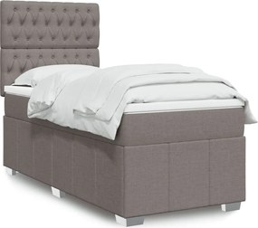 vidaXL Κρεβάτι Boxspring με Στρώμα Taupe 80x200 εκ. Υφασμάτινο