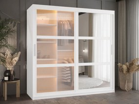 Ντουλάπα Flutes II 180 Συρόμενη-Λευκό