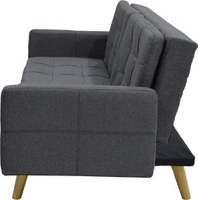 Καναπές-κρεβάτι Flexible pakoworld σε ανθρακί ύφασμα 198x87x76εκ