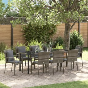 vidaXL Σετ Καρεκλών Κήπου των 4 9 pcs Γκρι 200 x 80 x 73 εκ