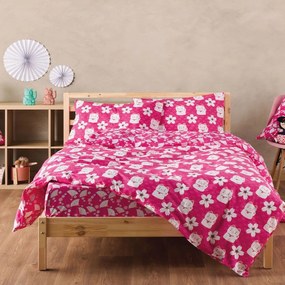 Παπλωματοθήκη Παιδική Maneki (Σετ 2τμχ) Fuchsia Kentia Single 165x245cm 100% Cotton