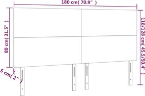 vidaXL Κεφαλάρι Κρεβατιού LED Λευκό 180x5x118/128 εκ