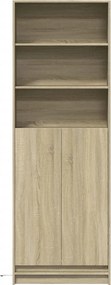 vidaXL Ντουλάπι με LED Δρυς 69x32,5x200 εκ. από Επεξεργασμένο Ξύλο