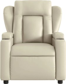 vidaXL Πολυθρόνα Ανακλινόμενη Κρεμ από Συνθετικό Δέρμα