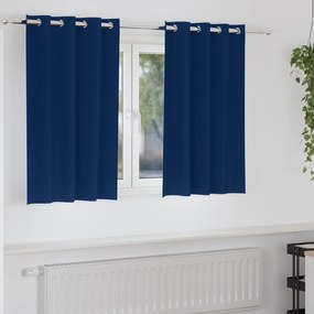 vidaXL Κουρτίνες με κουρτίνες 2 pcs Σκούρο Μπλε Πολυεστέρας