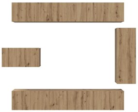 vidaXL Σετ επίπλου τηλεόρασης 8 pcs artisan δρυς 30.5 x 30 x 90 cm