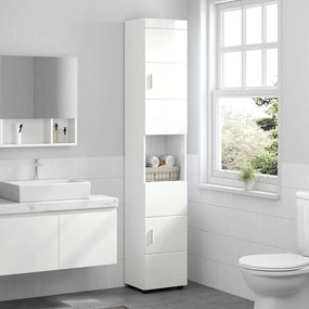 vidaXL Σετ Ντουλαπιών Μπάνιου TULUM Υψηλής γυαλάδας λευκό