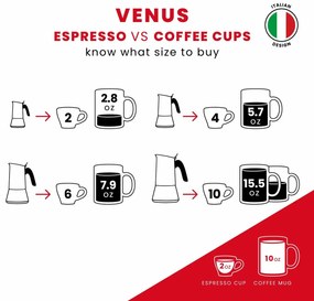 Ιταλικη καφετιερα Bialetti NEW VENUS COPPE 6 φλιτζάνια