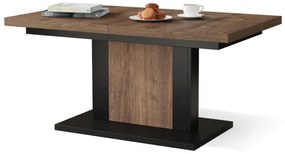 Πολυμορφικό τραπέζι σαλονιού Glendale 103, Μαύρο, Σκούρα δρυς, 60x70x120cm, 55 kg, Πλαστικοποιημένη μοριοσανίδα, Γωνιακό | Epipla1.gr