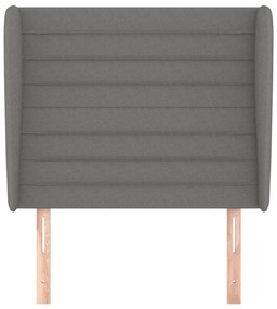 vidaXL Κεφαλάρι με Πτερύγια Σκούρο Γκρι 93 x 23 x 118/128εκ.Υφασμάτινο