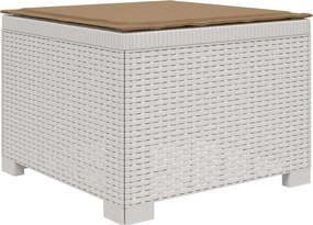 vidaXL Καναπές Κήπου 4 Θέσεων με Μαξιλάρια Ρατάν PP Λευκό