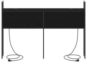 vidaXL Κεφαλάρι Αποθήκης Μαύρη δρυς 135 cm Επεξεργασμένο ξύλο