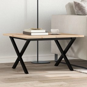 vidaXL Τραπεζάκι Σαλονιού Πλαίσιο X 60x60x40εκ Μασίφ Πεύκο/Ατσάλι