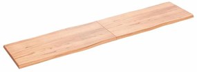 vidaXL Επιφ Τραπεζιού Αν Καφέ 220x50x(2-4)εκ.Ακατέργ. Μασίφ Ξύλο Δρυός
