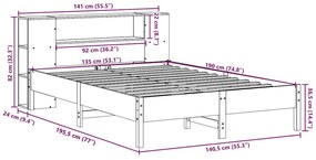 ΚΡΕΒΑΤΙ ΒΙΒΛΙΟΘΗΚΗ ΧΩΡΙΣ ΣΤΡΩΜΑ ΛΕΥΚΟ 135X190 ΕΚ ΜΑΣΙΦ ΠΕΥΚΟ 3322841