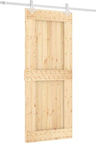 vidaXL Συρόμενη Πόρτα Φυσικό και Λευκό 85 x 210 cm