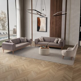 Stewehome Δίχρωμο Σετ Καναπέδων 3+3+1+1 Καφέ 224x90x76 cm