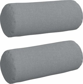 vidaXL Μαξιλάρια Στήριγμα 2 pcs Ανοιχτό γκρι Ø 15 x 40 εκ ύφασμα