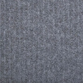 vidaXL Δερμάτινο Χαλί Ανοιχτό γκρι 80 x 250 cm ύφασμα
