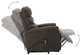 vidaXL Πολυθρόνα με Ανύψωση Taupe Υφασμάτινη