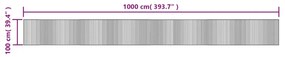 Χαλί Ορθογώνιο Γκρι 100 x 1000 εκ. Μπαμπού - Γκρι