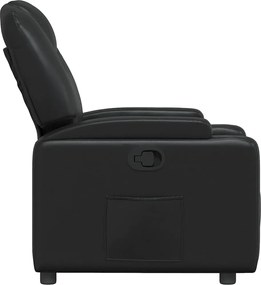 vidaXL Πολυθρόνα με Ανακλινόμενη Πόρτα Μαύρη από Συνθετικό Δέρμα
