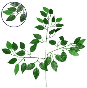 GloboStar® 09050 Τεχνητό Φυτό Διακοσμητικό Κλαδί Διαστάσεων M20cm x Υ22cm με 3 X Πράσινα Κλαδιά και Φύλλωμα Φύκος