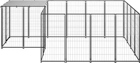 vidaXL Σπιτάκι Σκύλου Μαύρο 6,05 m² Ατσάλινο