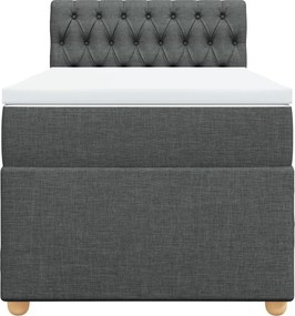vidaXL Κρεβάτι Boxspring με Στρώμα Σκούρο Γκρι 80x200 εκ. Υφασμάτινο