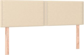 vidaXL Κρεβάτι Boxspring με Στρώμα Κρεμ 140x190 εκ. Υφασμάτινο