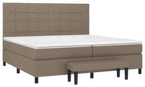 vidaXL Κρεβάτι Boxspring με Στρώμα Taupe 200x200 εκ. Υφασμάτινο