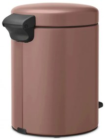 Κάδος με πεντάλ Brabantia NewIcon 1008841, 5 L, Ομαλό κλείσιμο, Αντιολισθητική βάση, Σατινέ φινίρισμα, Καφέ