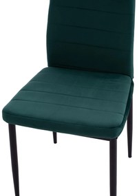 Σετ τραπεζαρίας LADY C21199.03 5τμχ Γυαλί -Μέταλλο σε Μαύρο &amp; Καρέκλες Βελούδο Κυπαρισσί 90x90x74 εκ.