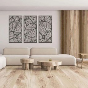 Διακοσμητικό τοίχου Λαμαρίνα kp38 Art 3Θεματικό(σετ 3τμχ) - 130x80 (3τμχ 40x81), Ανθρακί