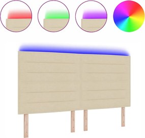 vidaXL LED κεφαλάρι με φώτα λωρίδας LED Κρεμ 180 cm Πολυεστέρας