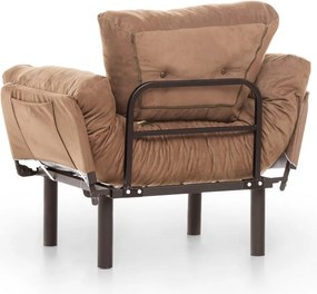 Πολυθρόνα Ανοιχτό Καφέ NITTA SINGLE 70x95x85