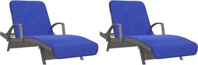 vidaXL Πετσέτες Θαλάσσης 2 τεμ. Μπλε Ρουά 75 x 200 εκ. Ύφασμα 400 GSM