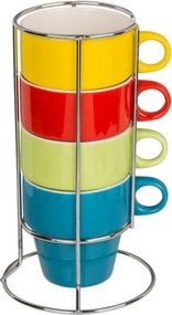 Σετ κούπες από πορσελάνη σε 4 χρώματα 9x8εκ.