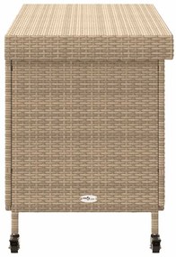 vidaXL Κουτί Αποθήκευσης Κήπου με Ρόδες 110x55x73 εκ. Συνθετικό Ρατάν