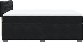 vidaXL Κρεβάτι Boxspring με Στρώμα Μαύρο 140x200 εκ. Βελούδινο