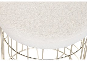Υποπόδια DKD Home Decor Μπεζ Χρυσό Μέταλλο πολυεστέρας Λευκό Σύγχρονη (38 x 38 x 44 cm) (35 x 35 x 40 cm)