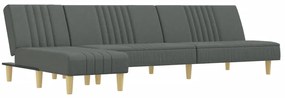 vidaXL Καναπές Κρεβάτι Γωνιακός Σκ. Γκρι 255x140x70 εκ. Υφασμάτινος