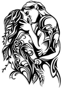 Διακοσμητικό Τοίχου Kiss 891TNL3741 78x50cm Black Wallity Μέταλλο