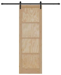 vidaXL Συρόμενη Πόρτα Φυσικό και μαύρο 78 x 232 cm