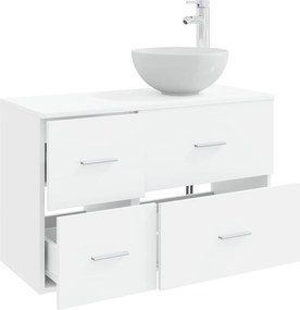 vidaXL Σετ Επίπλων Μπάνιου 2 pcs Λευκό Επεξεργασμένο Ξύλο