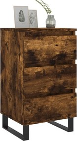 vidaXL Κομοδίνα 2 τεμ. Καπνιστή Δρυς 40 x 35 x 69 εκ. Επεξεργ. Ξύλο