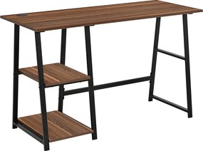 Γραφείο Υπολογιστή Με 2 Ράφια (120x50x73) Spitishop Nuez Walnut/Black