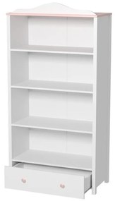 Βιβλιοθήκη Fresno B101, Ανοιχτό, Με συρτάρια, Πλαστικοποιημένη μοριοσανίδα, Αριθμός συρταριών: 1, 161x85x42cm, 46 kg, Ανοιχτό ροζ, Άσπρο | Epipla1.gr